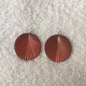 Orange/Gold circle earrings